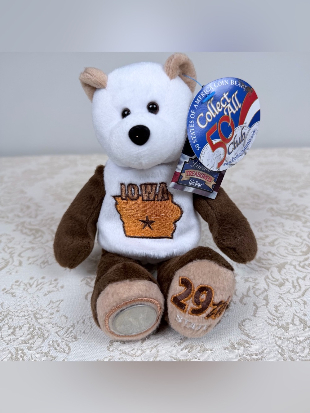 Iowa Collectible State Quarter Bear - 2004, Beanie